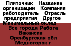 Плиточник › Название организации ­ Компания-работодатель › Отрасль предприятия ­ Другое › Минимальный оклад ­ 1 - Все города Работа » Вакансии   . Оренбургская обл.,Медногорск г.